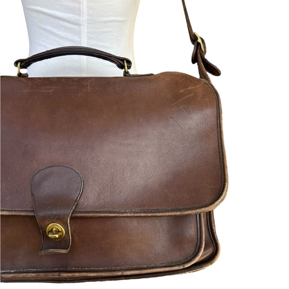Vintage Coach 5180 Metropolitan Briefcase Bag Messenger Mahogany Brown Leather - Picture 6 of 16